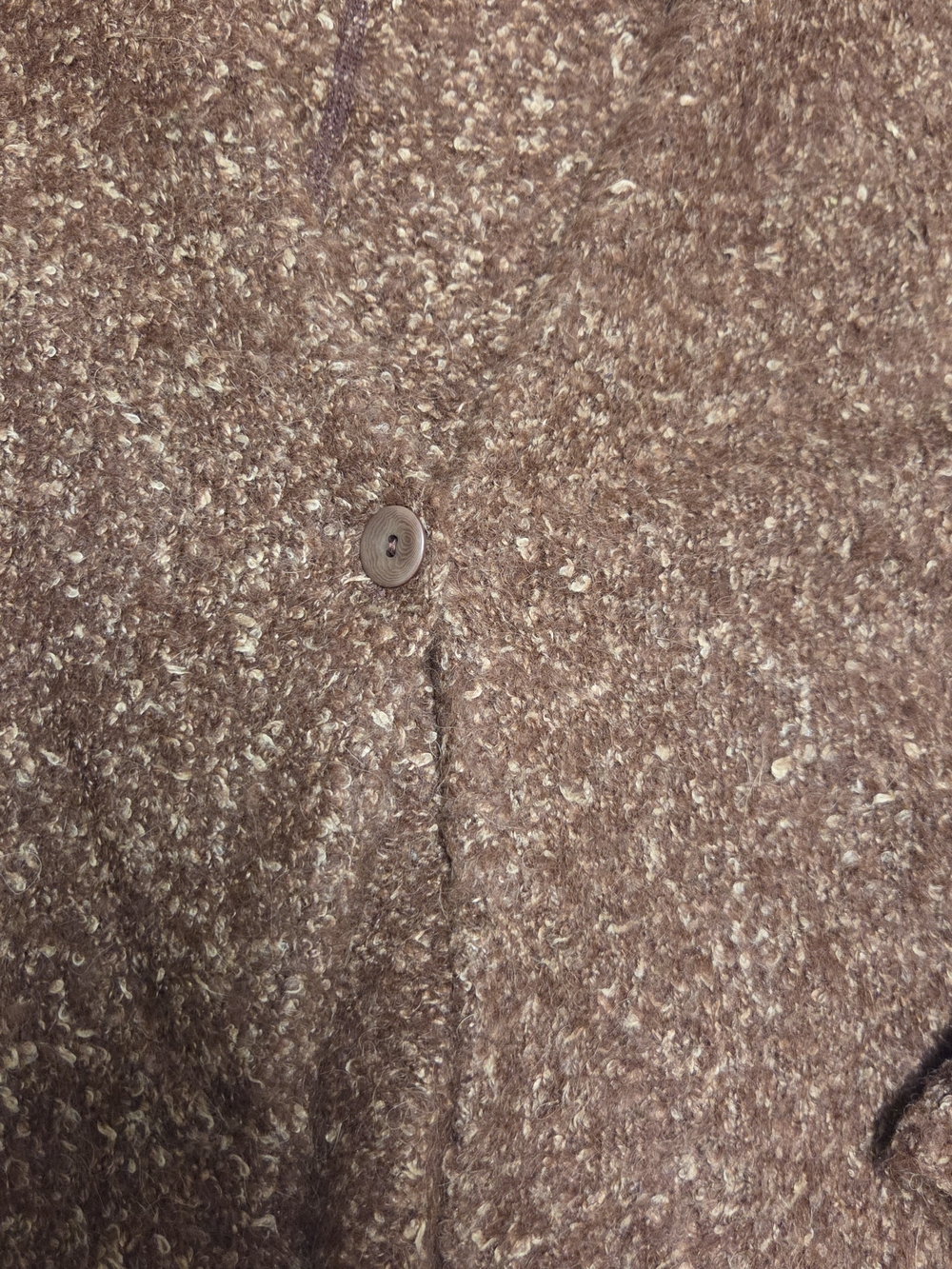 Eileen Fisher Heathered Rust-Brown Open Front Cardigan - Picture 3 of 4